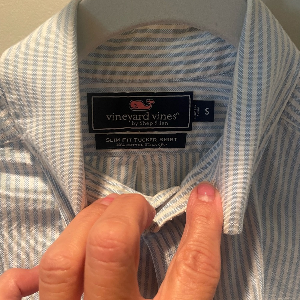 Vineyard Vines Light Blue Striped Button Down Shirt